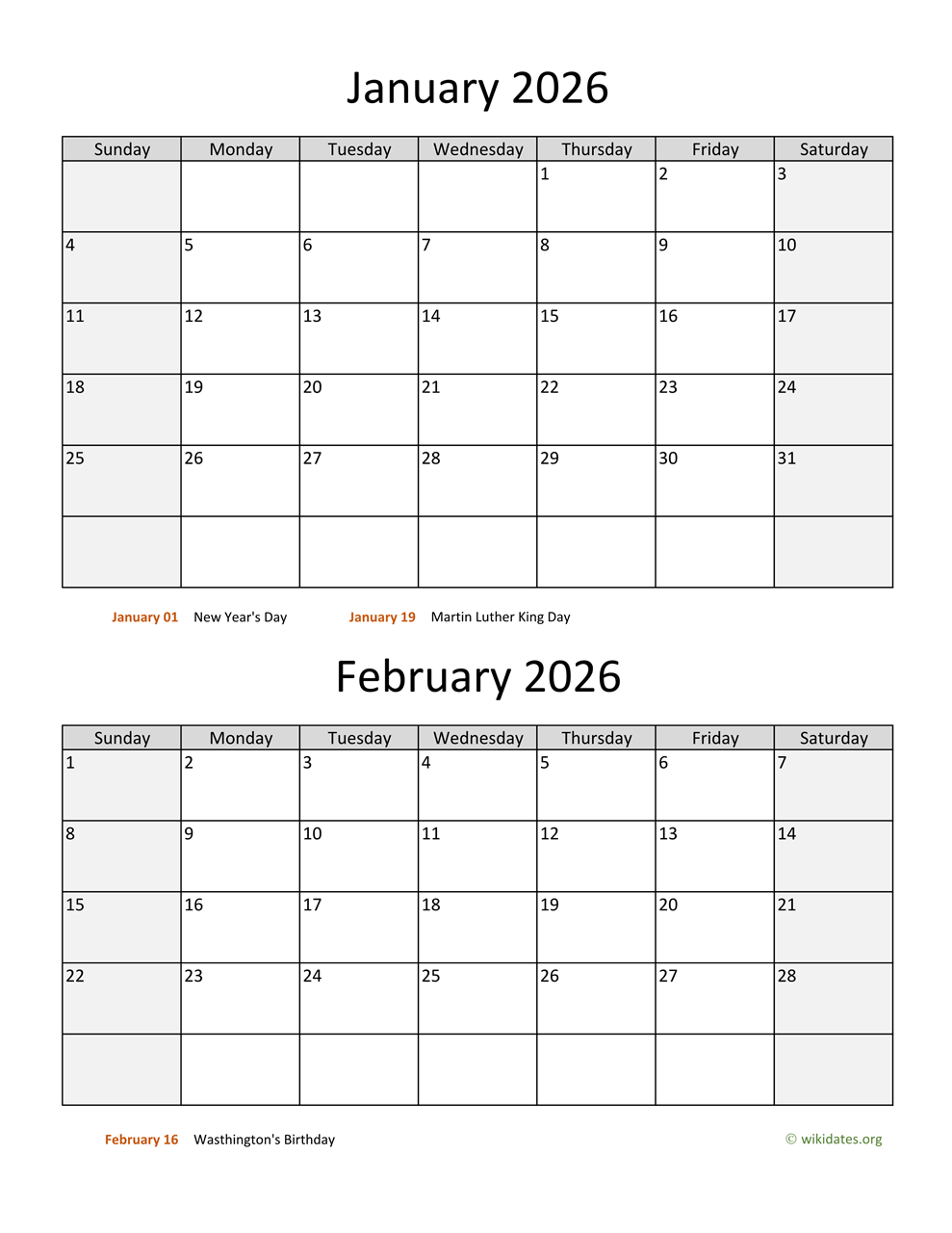 Jan Feb March 2026 Calendar