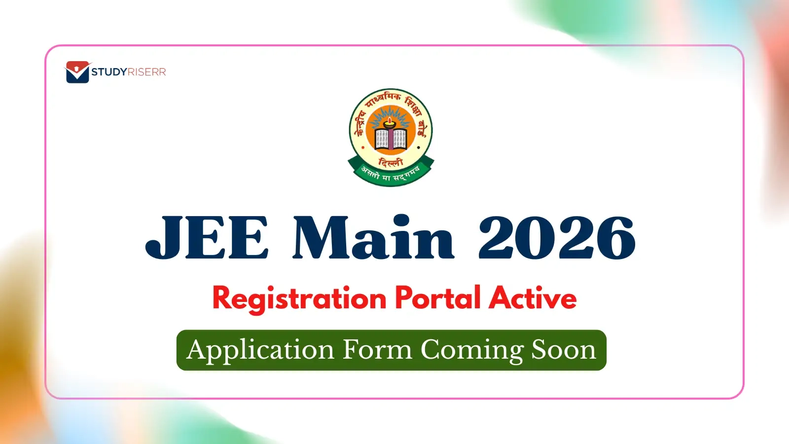 Jee Application Form 2026 Last Date