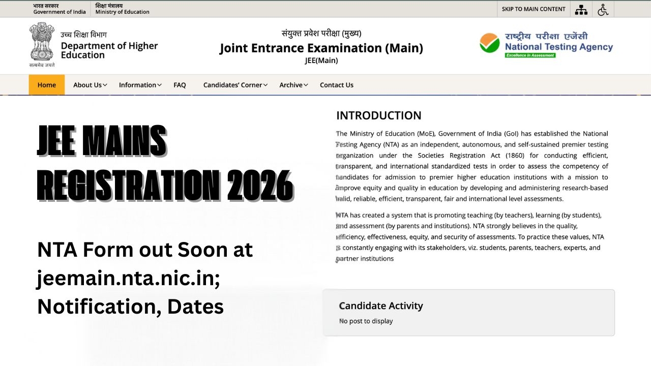 Jee Mains Application Form 2026