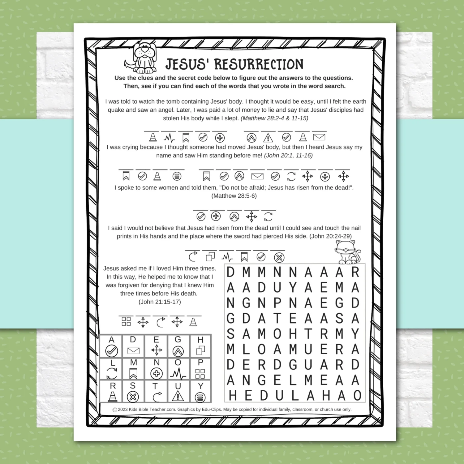 Jesus Resurrection Activity Pages Easter Story Worksheets For 