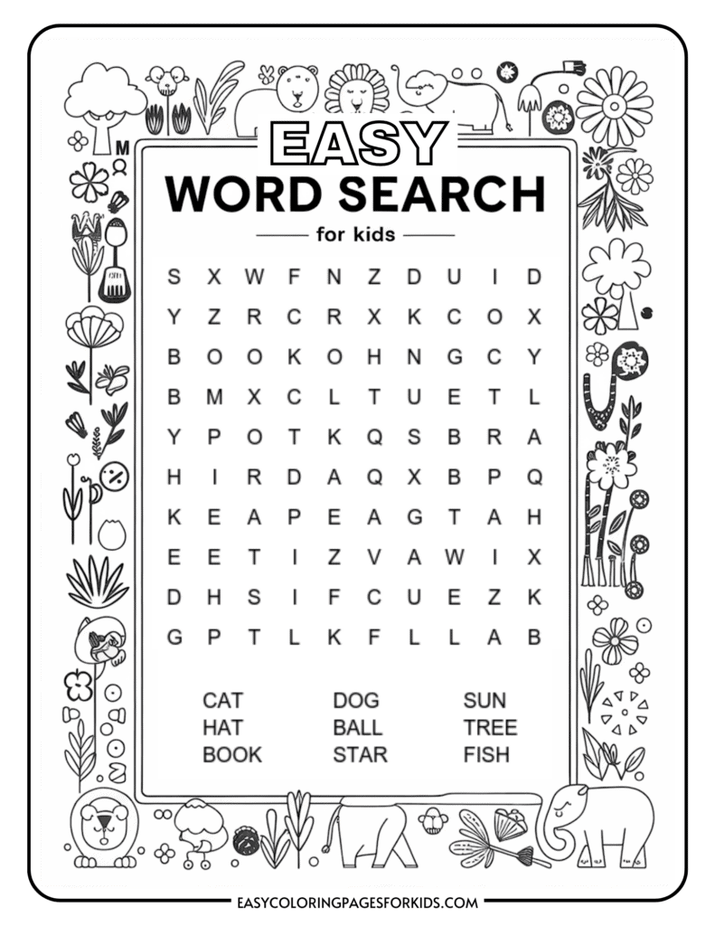 Puzzle Word Search Printable