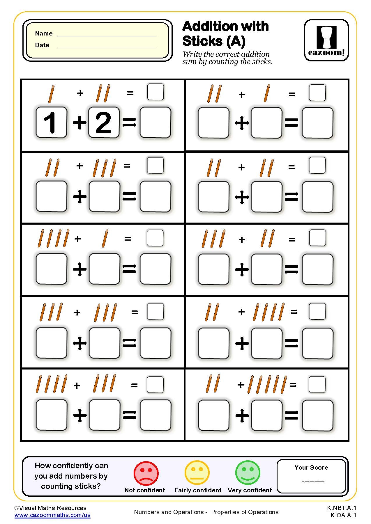 Printable Math Kindergarten Worksheets