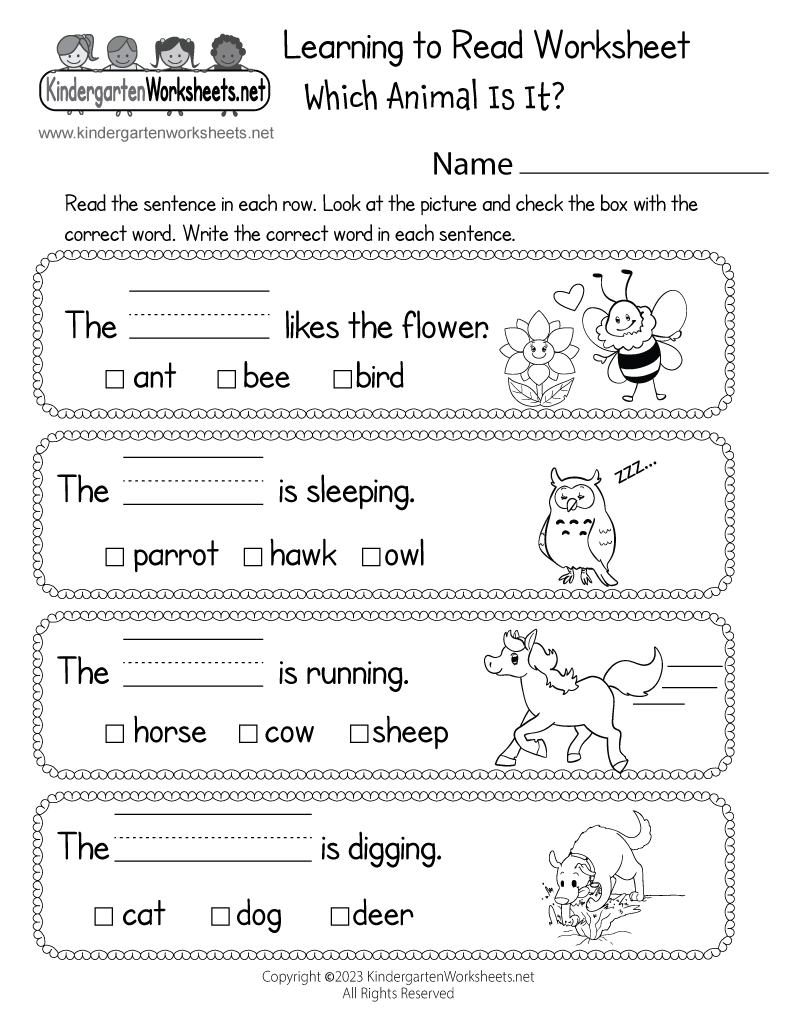 Free Printable Learning Worksheets For Kids
