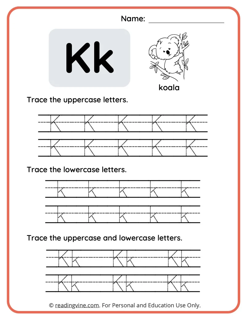 Preschool Letter K Worksheets Printable