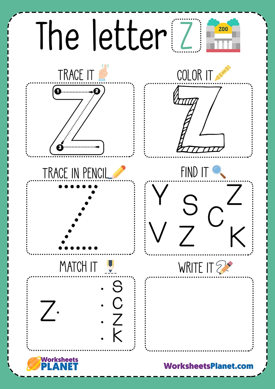 Free Printable Letter Z Worksheets