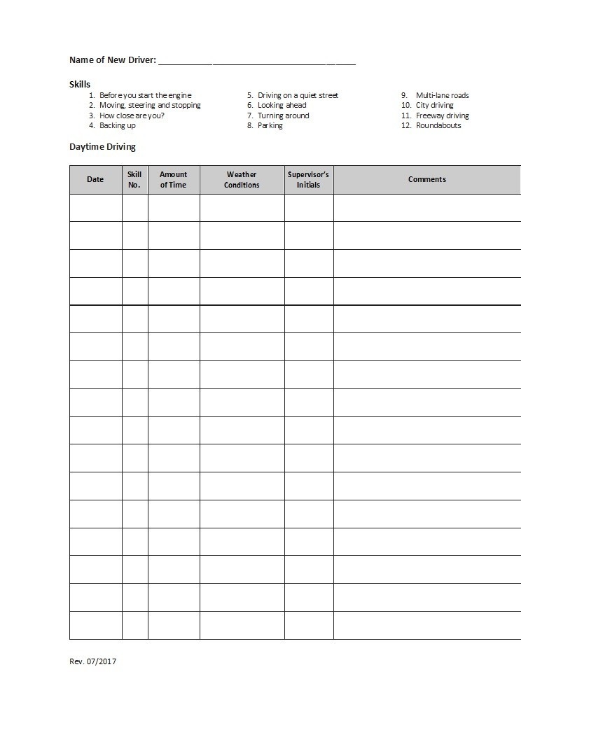 Log Books For Truck Drivers Driver Log Book Driver s Daily Log W 7 
