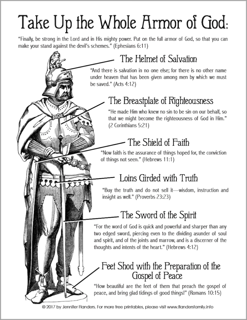 Mailbag 6 Armor Of God Printables Flanders Family Home Life