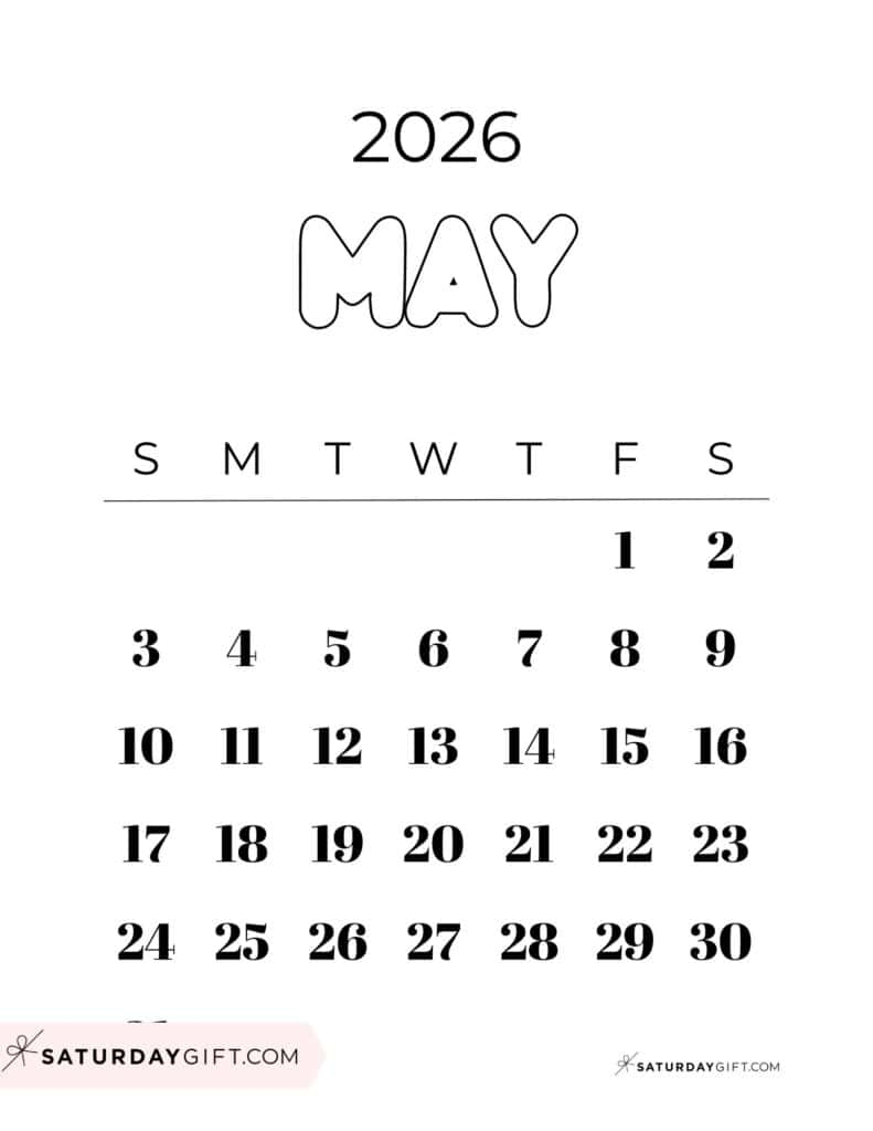 May 2026 Calendar 23 Cute amp Free Printables
