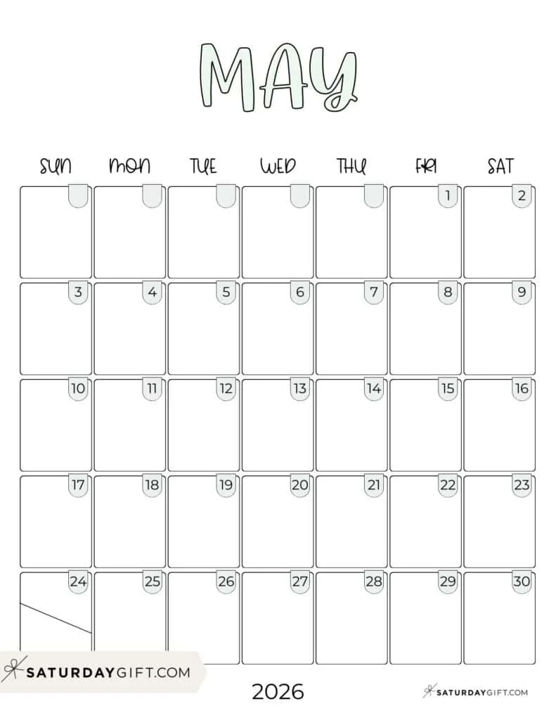 May 2026 Calendar 23 Cute amp Free Printables