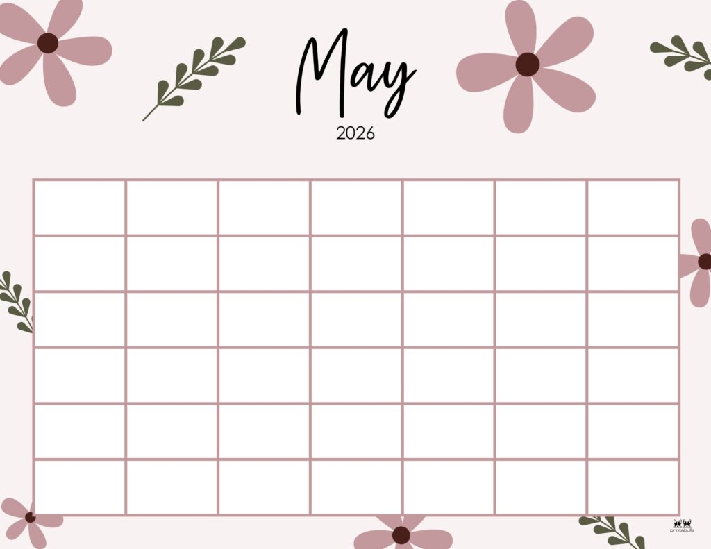 Blank Calendar 2026 Printable May