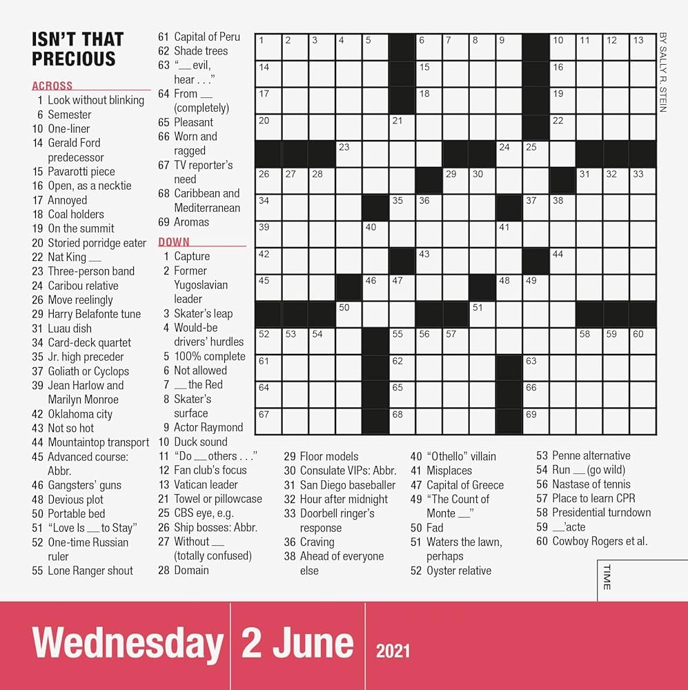 Mensa 10 Minute Crossword Puzzles Page A Day Calendar 2021 