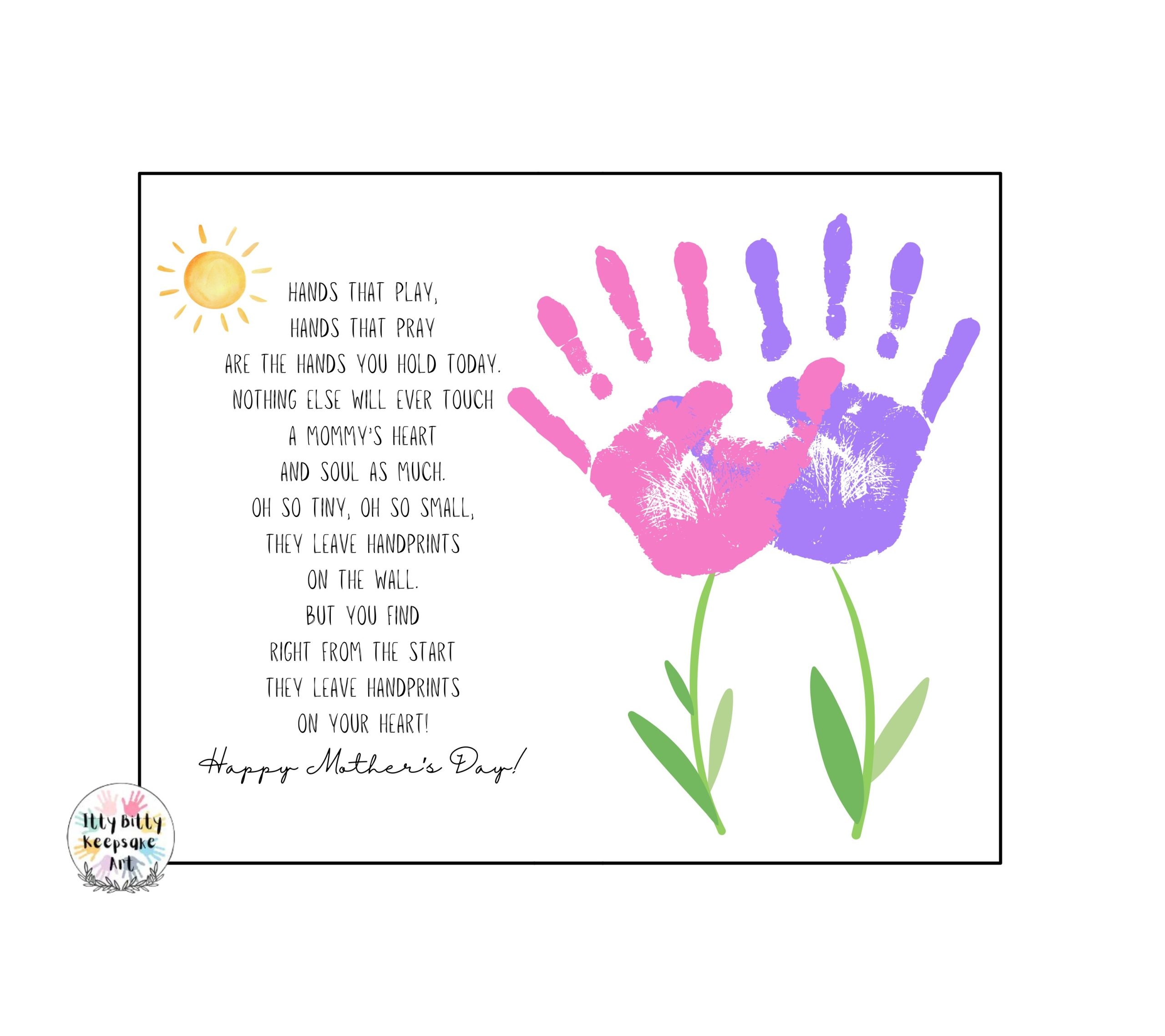 Mother s Day Handprint Craft Printable Template Poem Mother s 