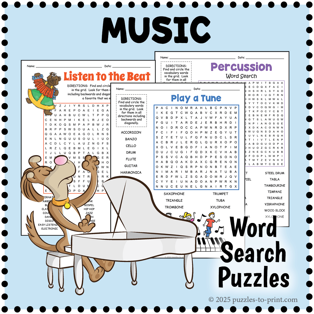 Music Word Search Puzzles