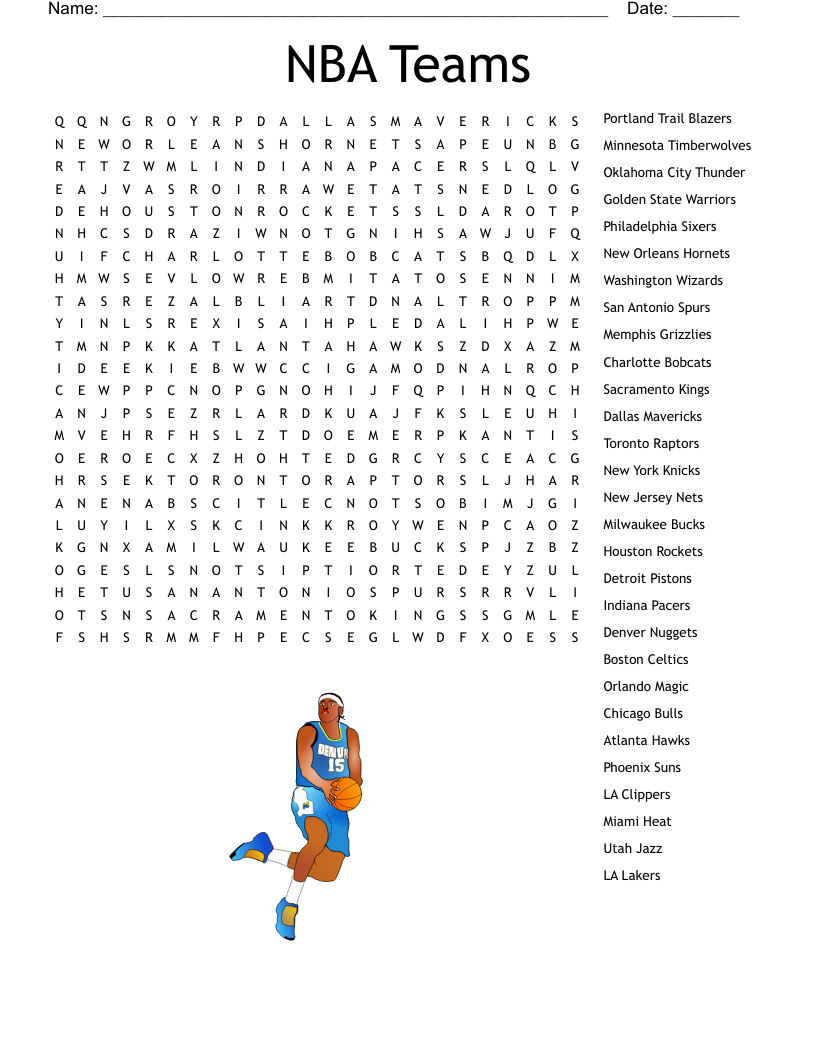 Nba Crossword Puzzles Printable
