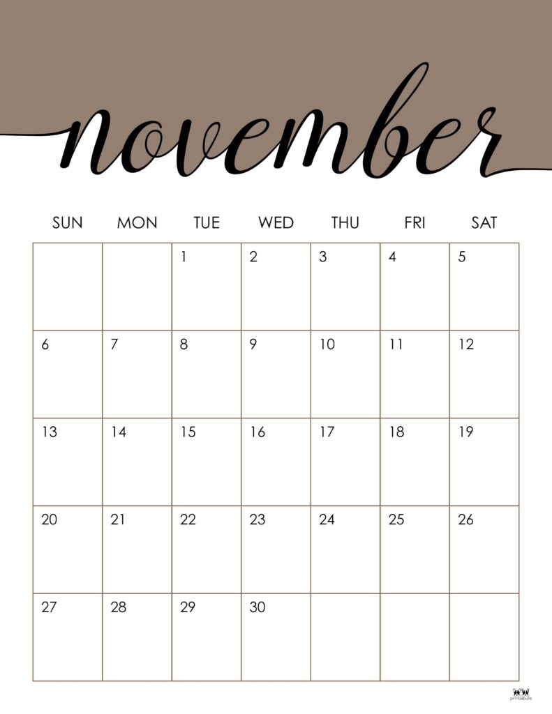 November 2022 Calendars 50 FREE Printables Printabulls