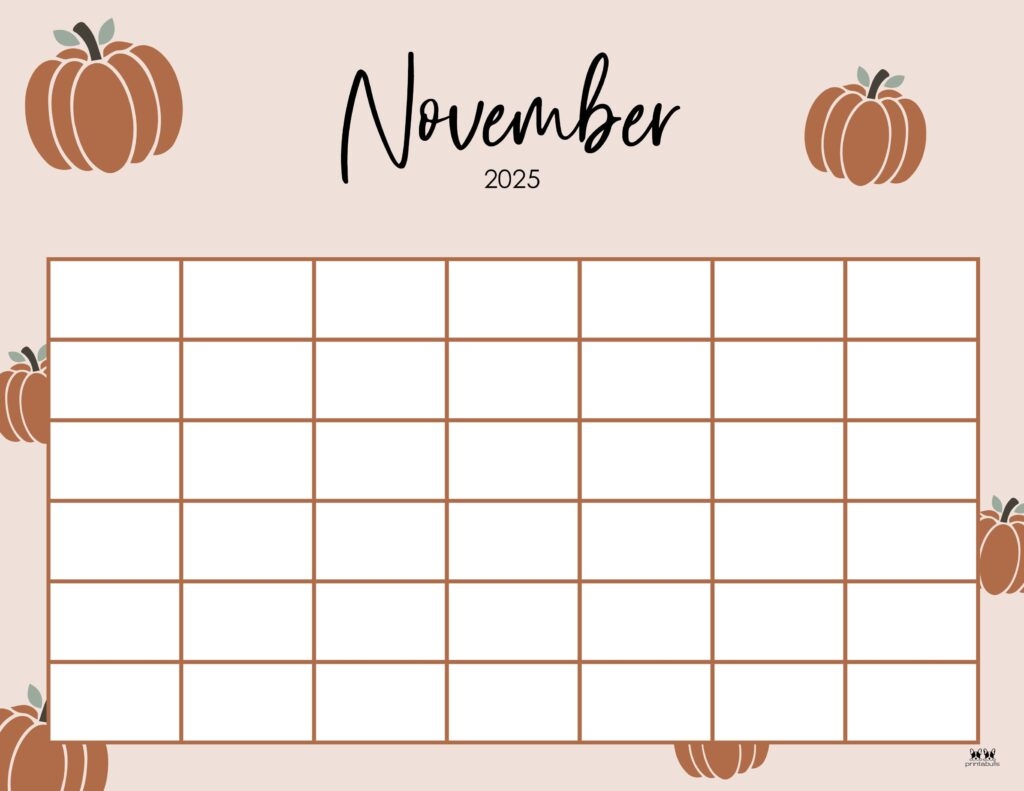 Printable Blank November Calendar
