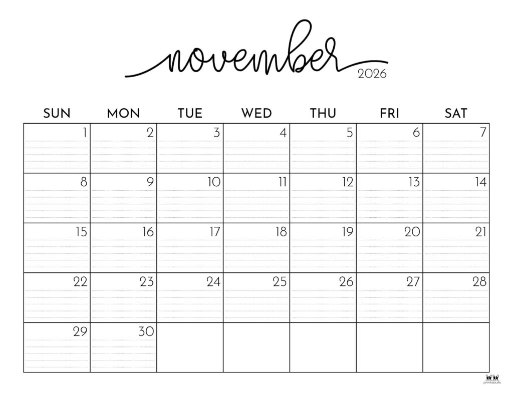 Printable October November Calendar 2026