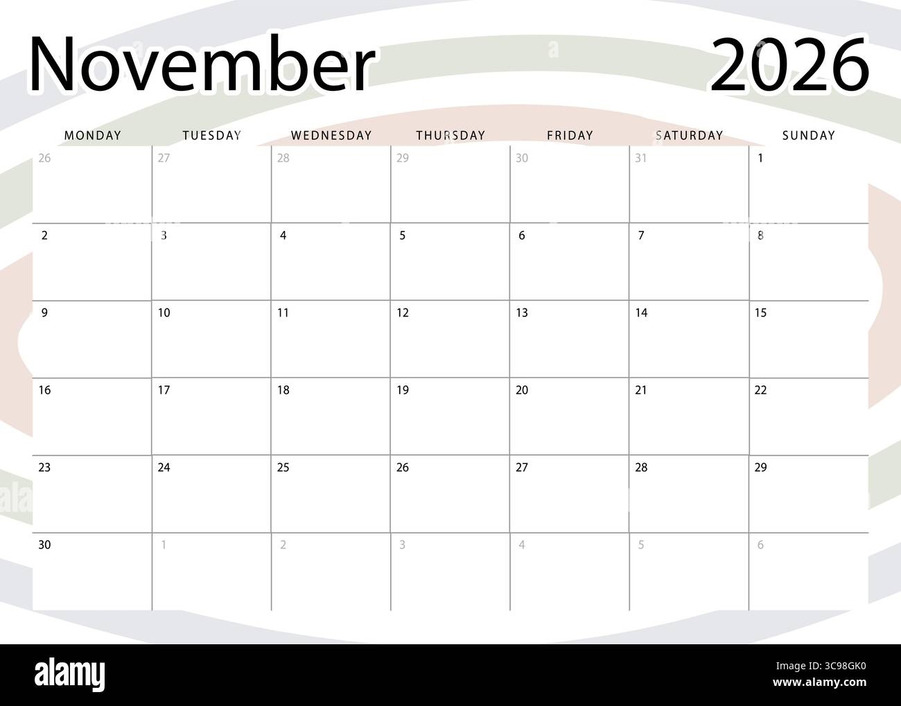 November 2026 Stock Vector Images Alamy