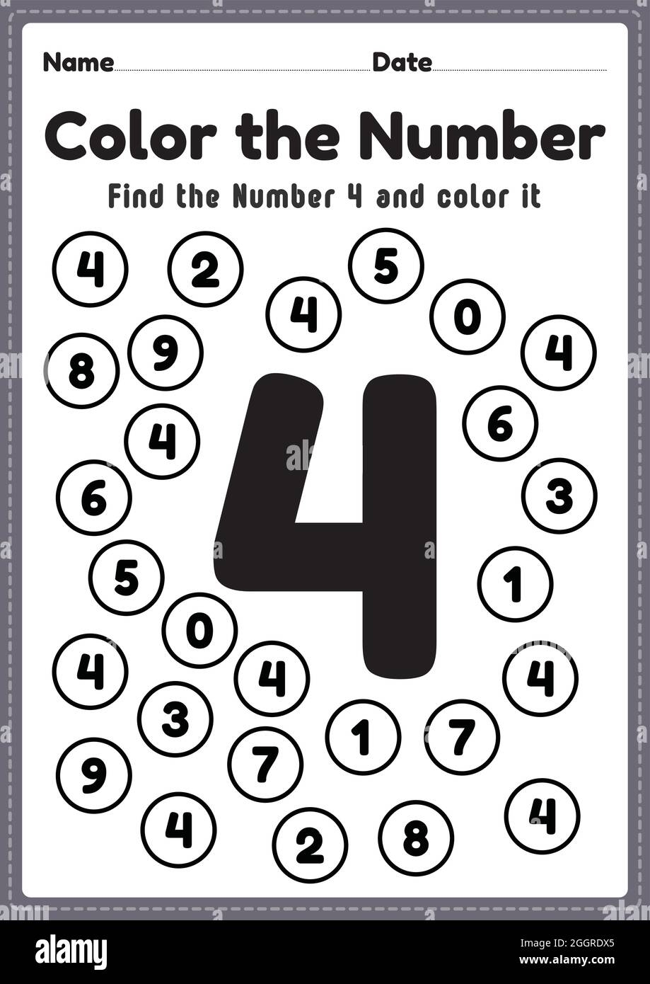Number 4 Printable Worksheets