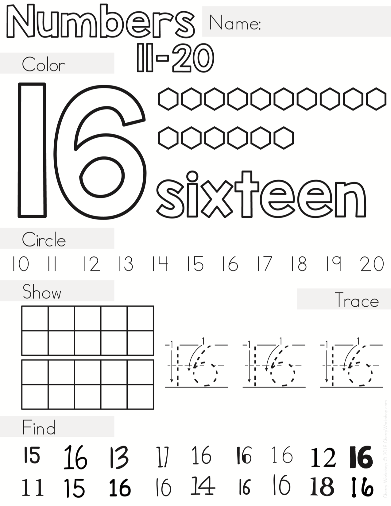 Number Worksheets 11 20