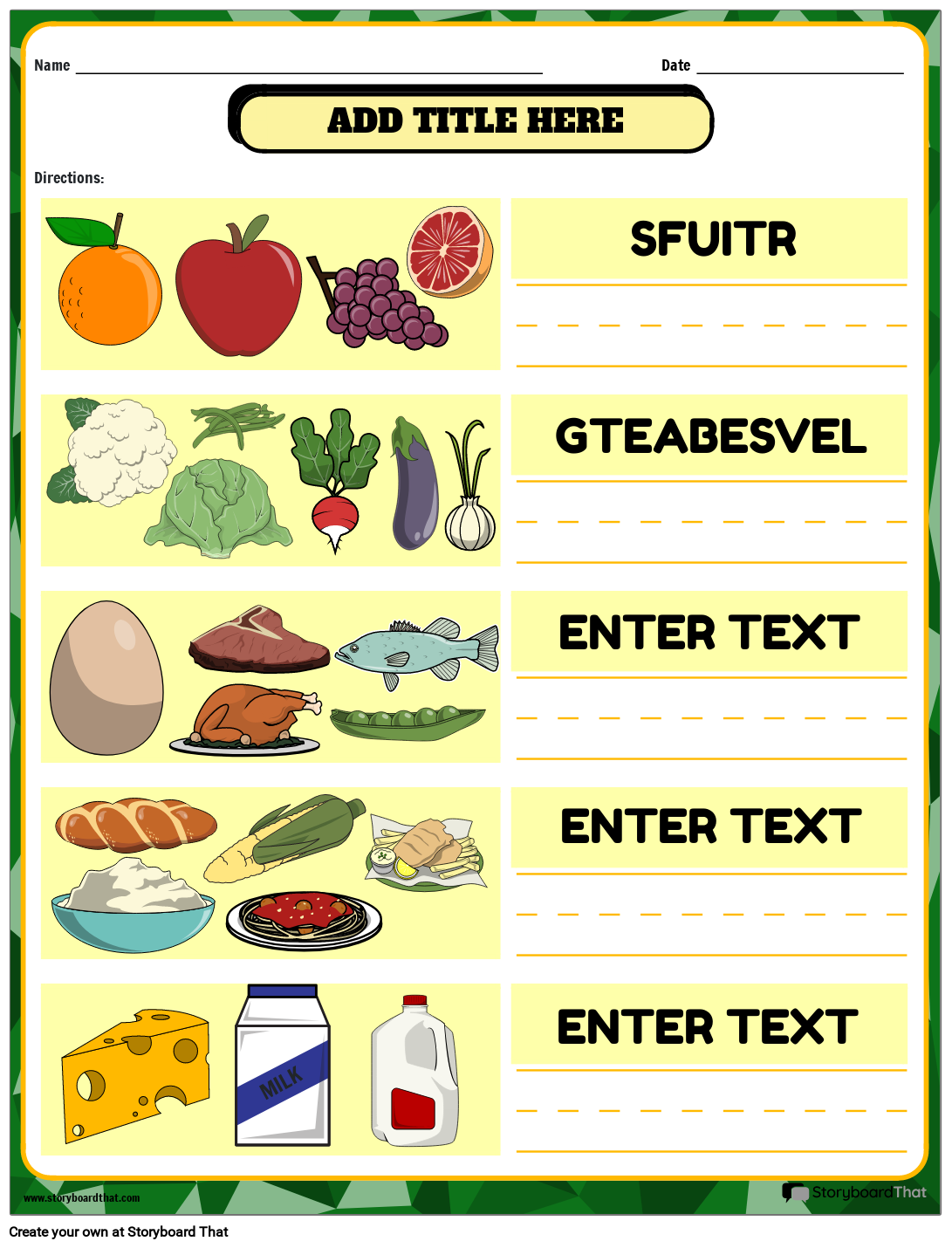 Free Printable Nutrition Worksheets