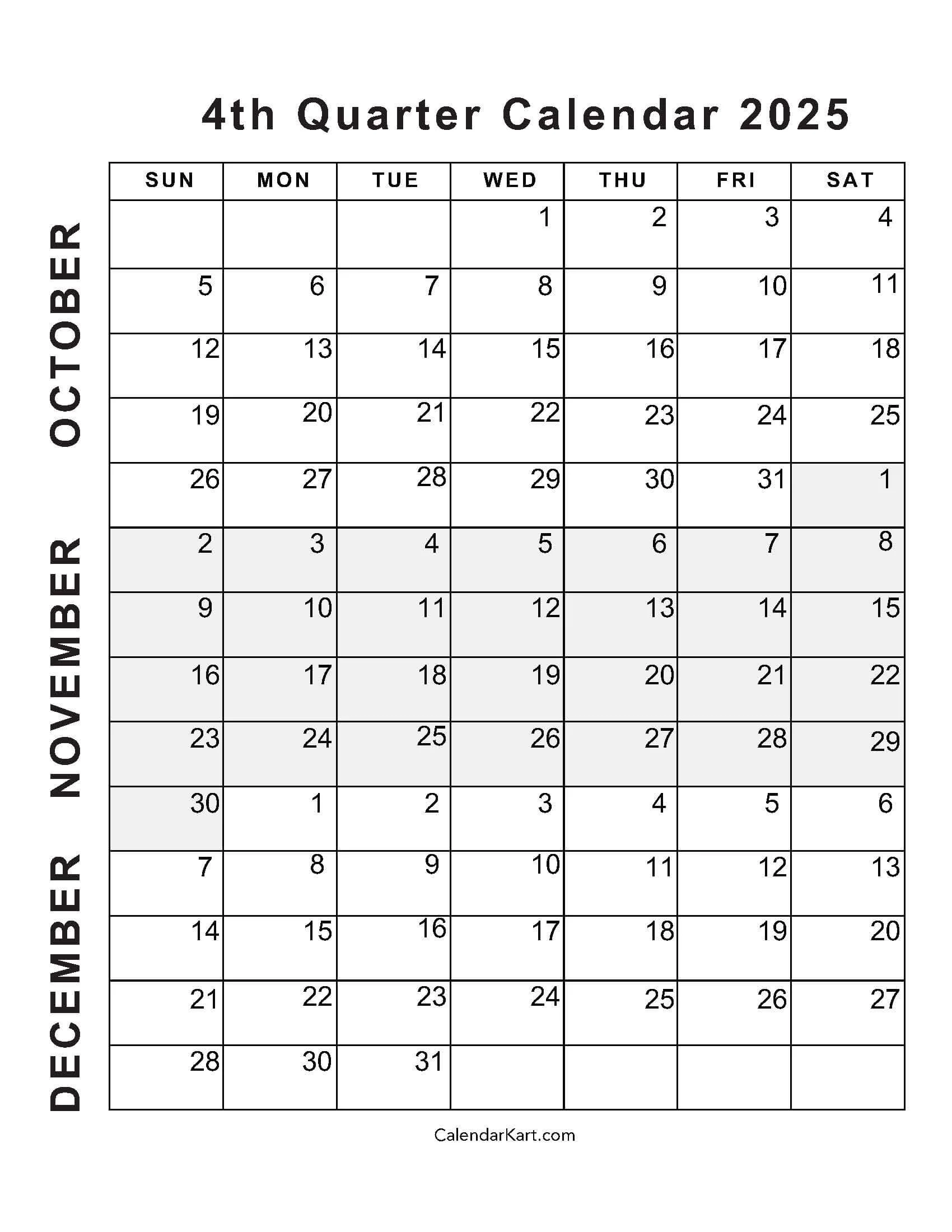 Printable Calendar For October And November