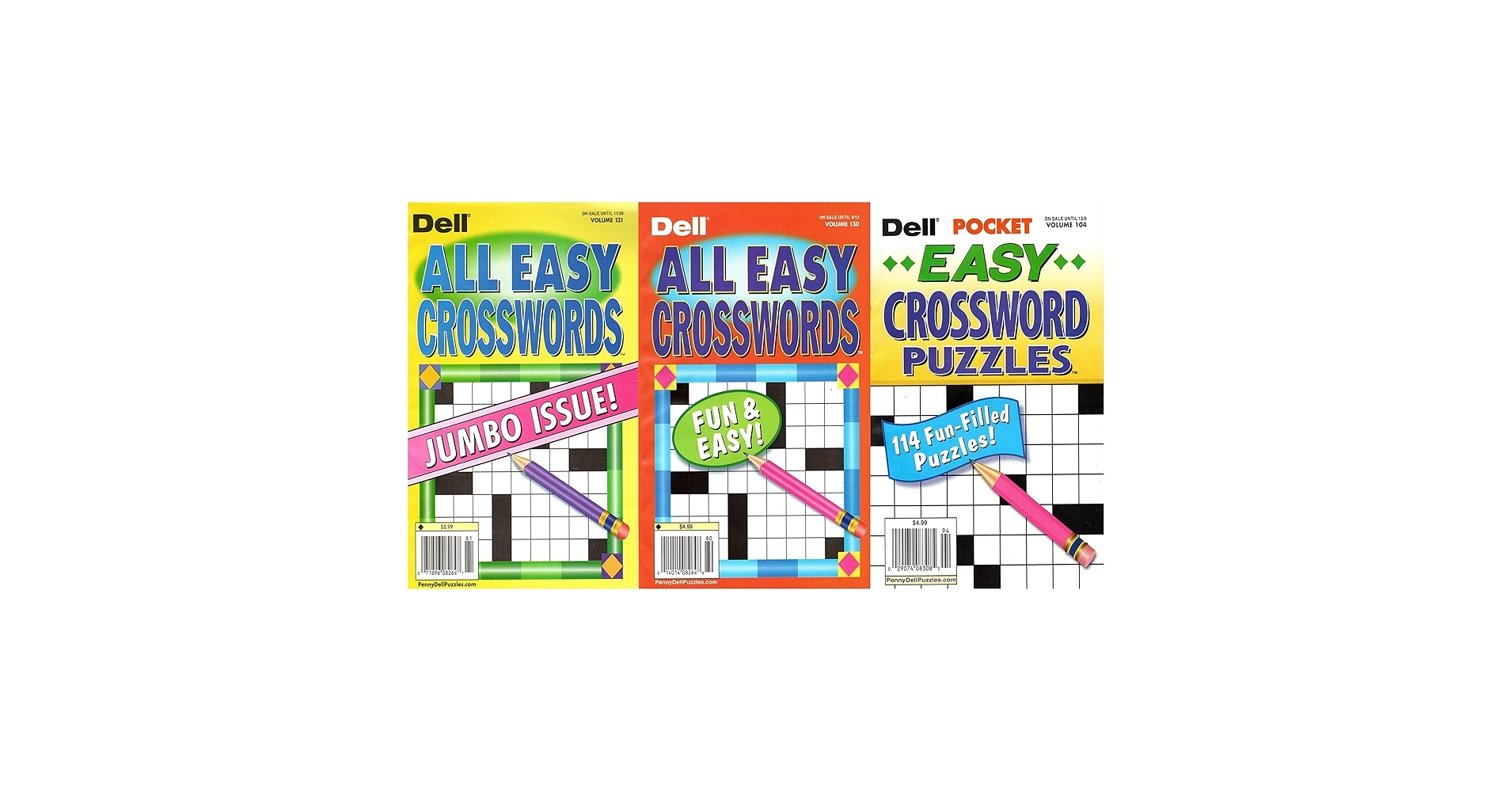 Pack Of 3 Dell All Easy Crosswords Dell Amazon Books