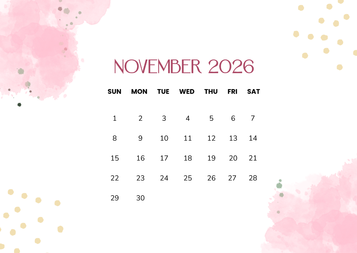 Page 2 Free November 2025 Calendar Templates Editable And Printable