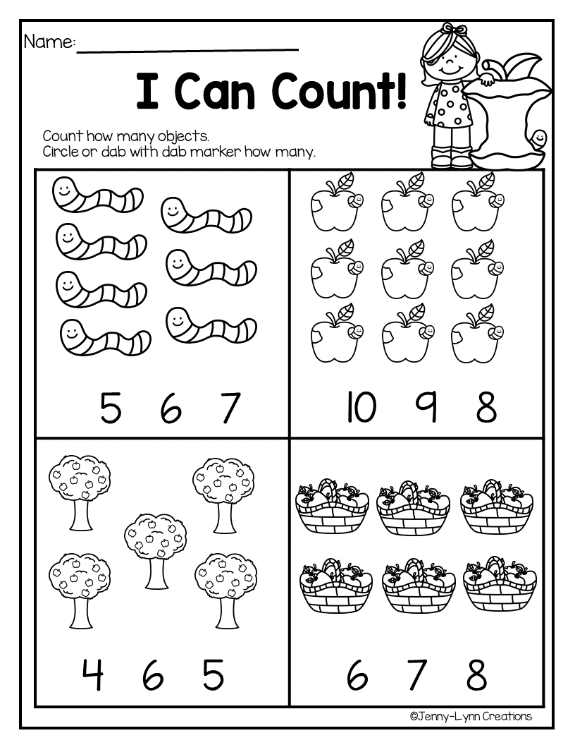Pre K September Math amp amp Literacy Worksheets Library