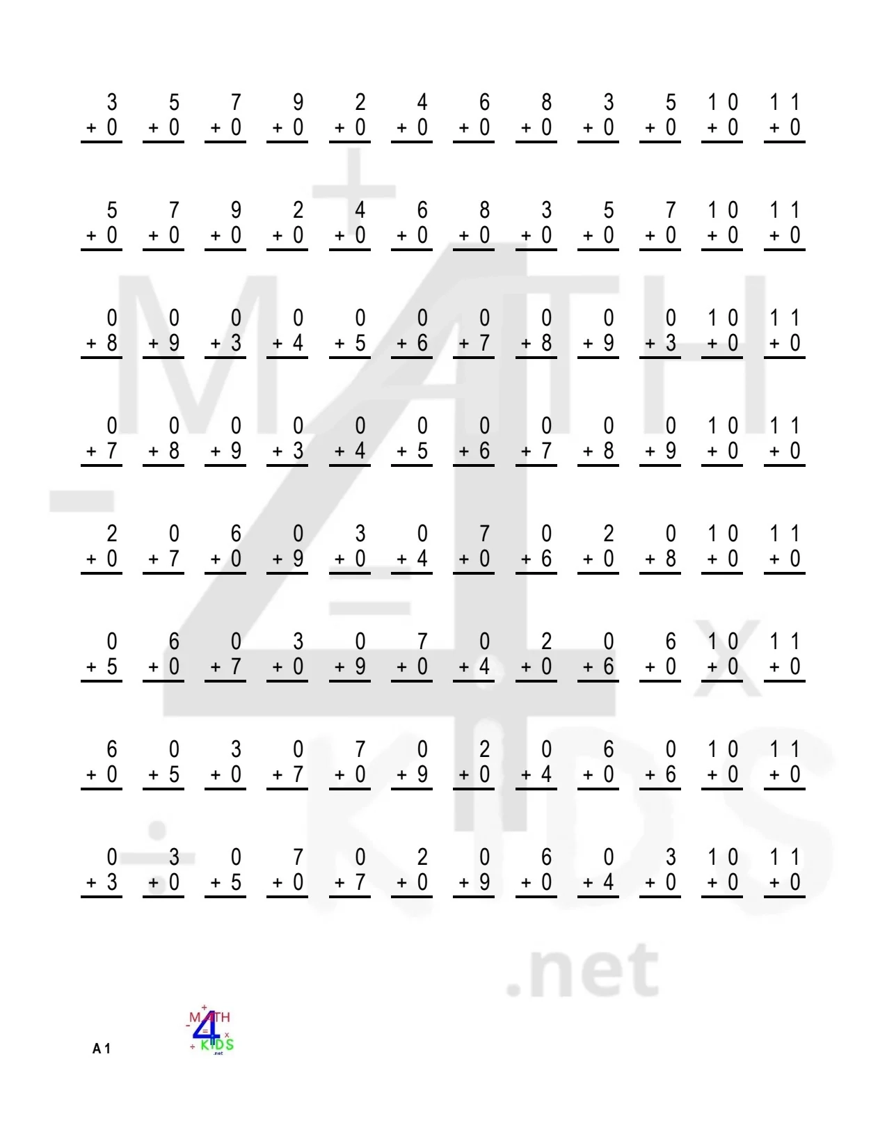 Addition For 3rd Graders Worksheet Printable
