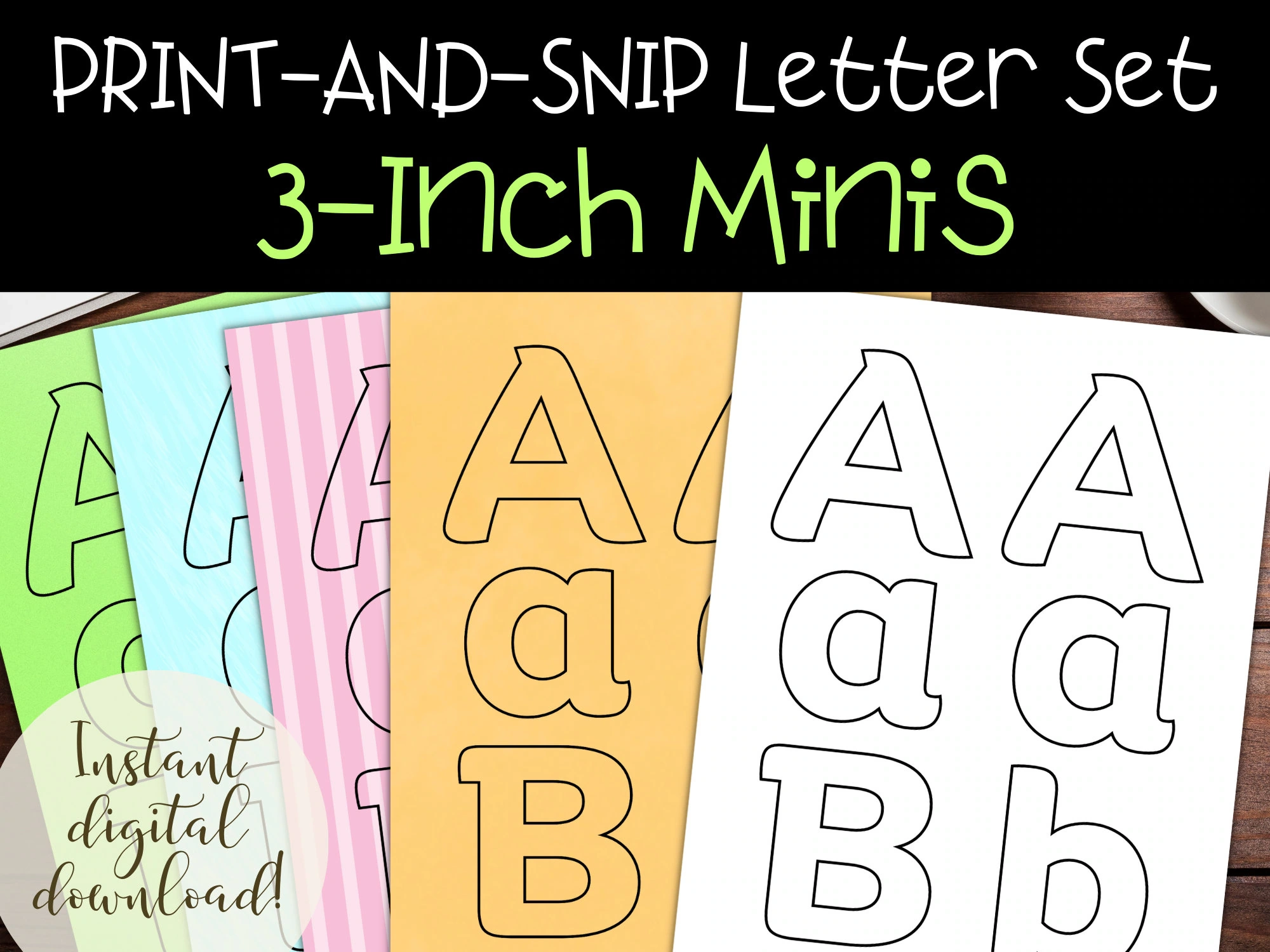 Printable Bulletin Board Letters 3 inch Mini Alphabet amp Numbers 