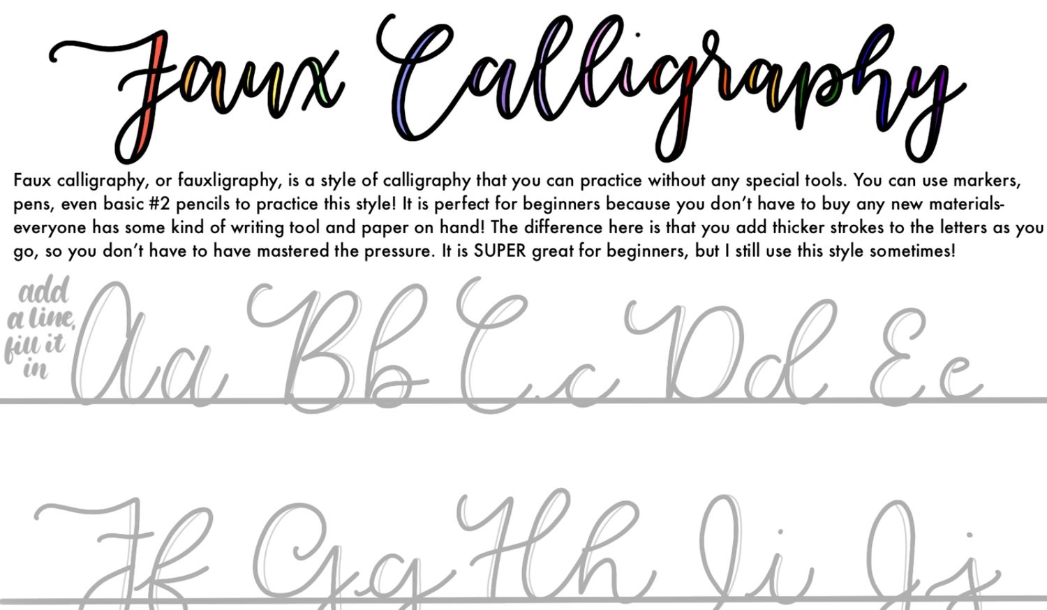 Calligraphy Practice Sheets Free Printable