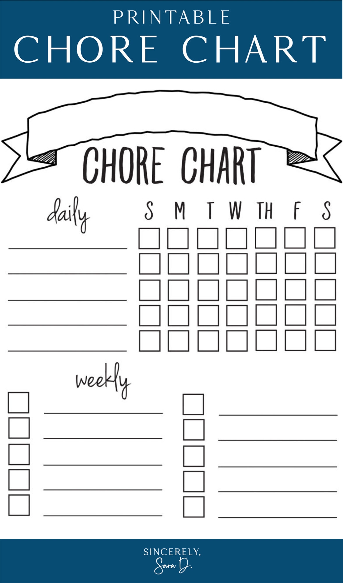 Printable Chore Chart Sincerely Sara D Home Decor amp DIY Projects