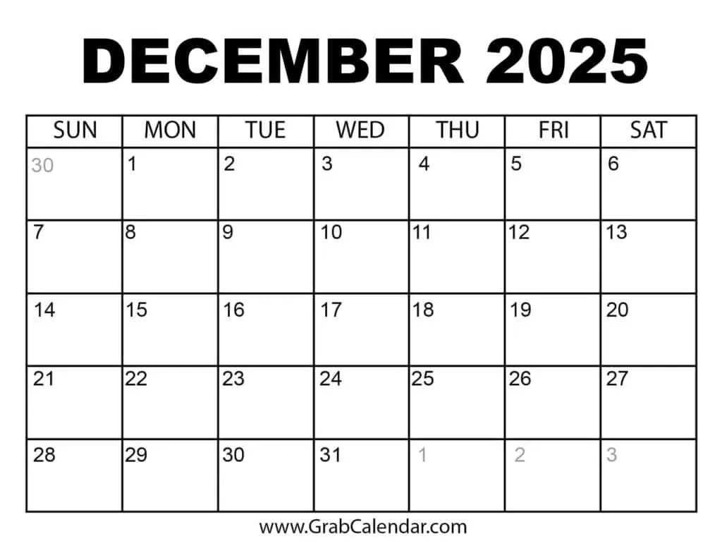 Printable Calendars December