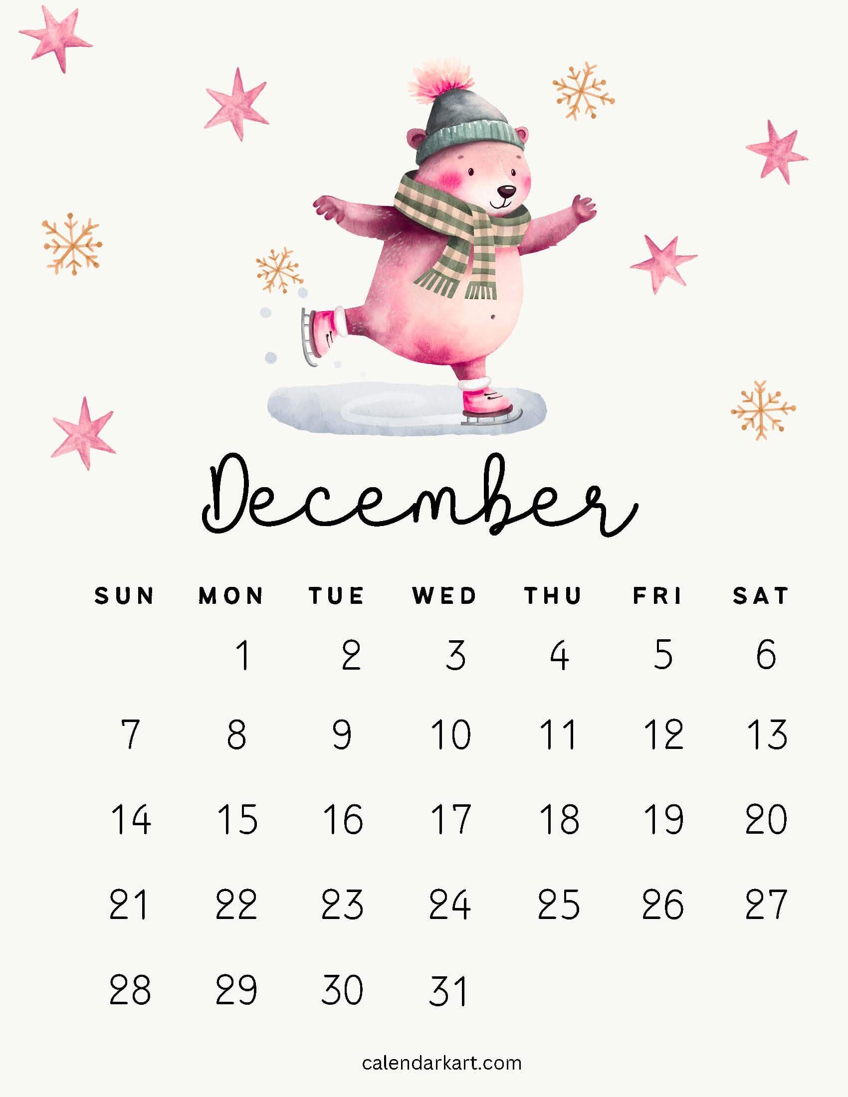 Printable December 2025 Calendars Free Pdf CalendarKart
