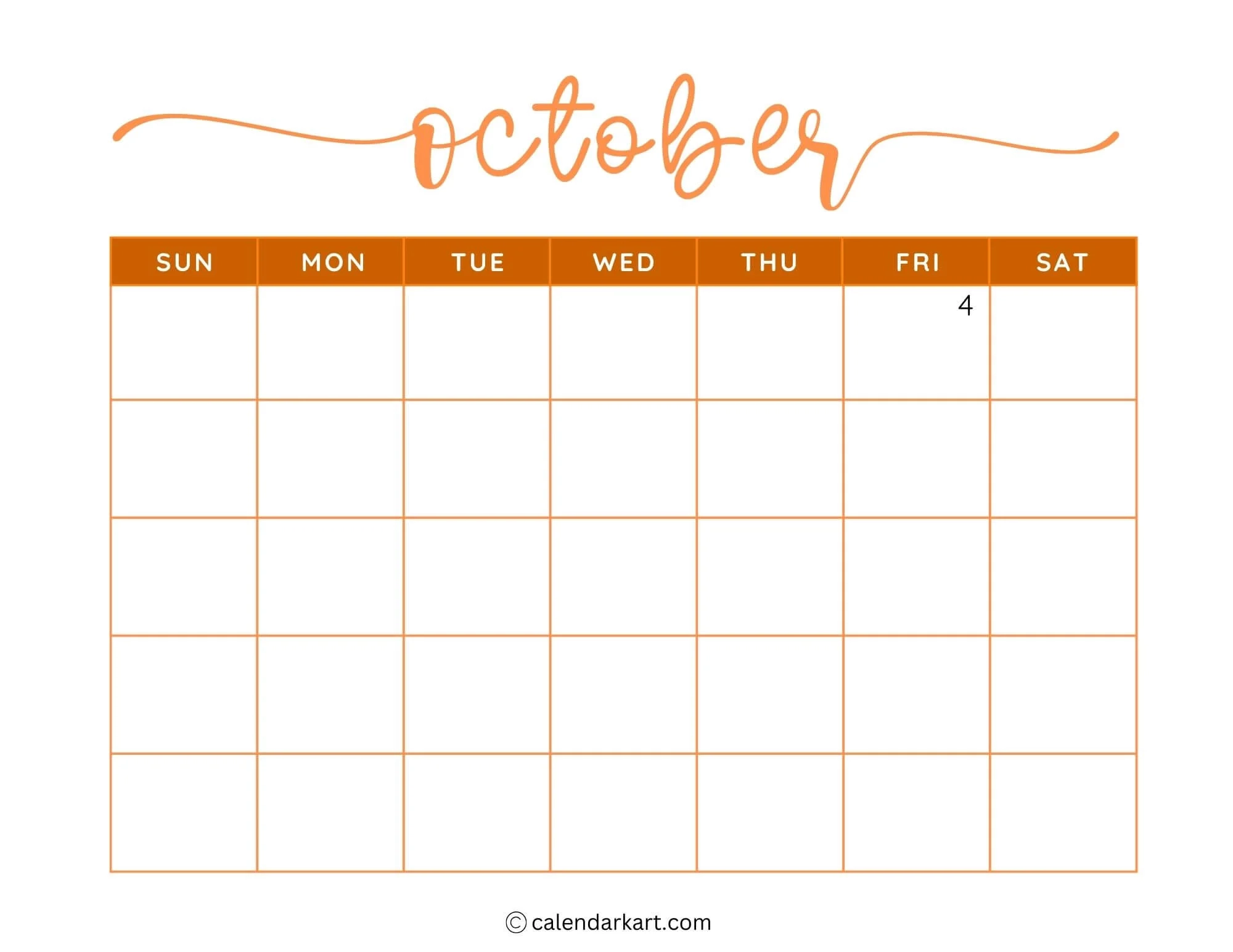 Blank Printable Calendar