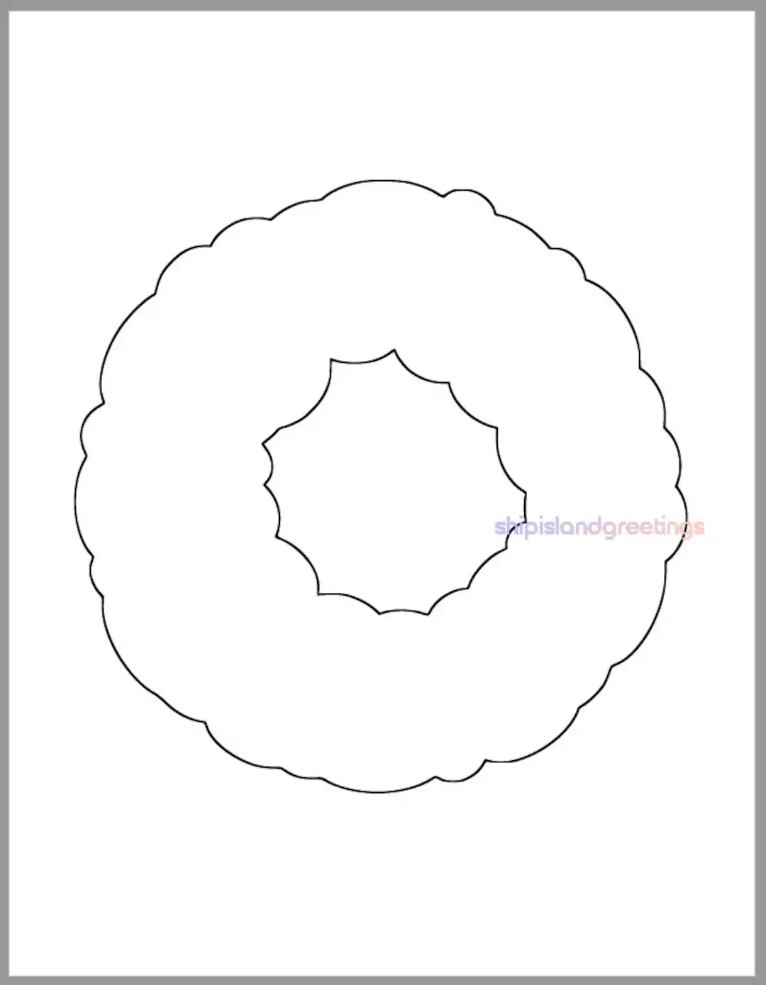Printable Wreath Template pdf Download christmas Cutouts classroom 