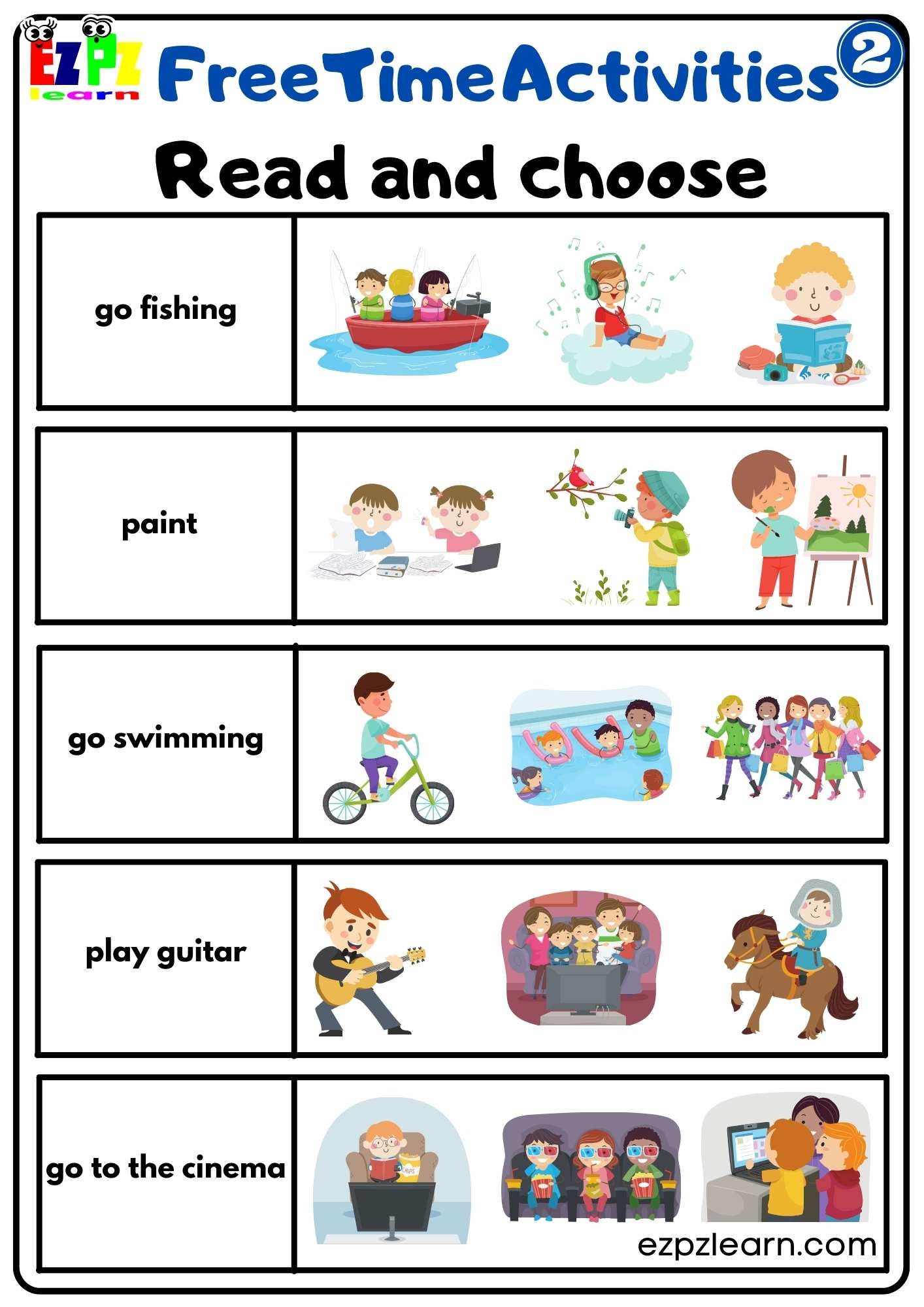 Read And Choose Activity For Children And ESL Students PDF 