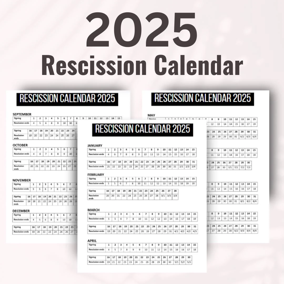 Rescission Calendar Etsy Canada