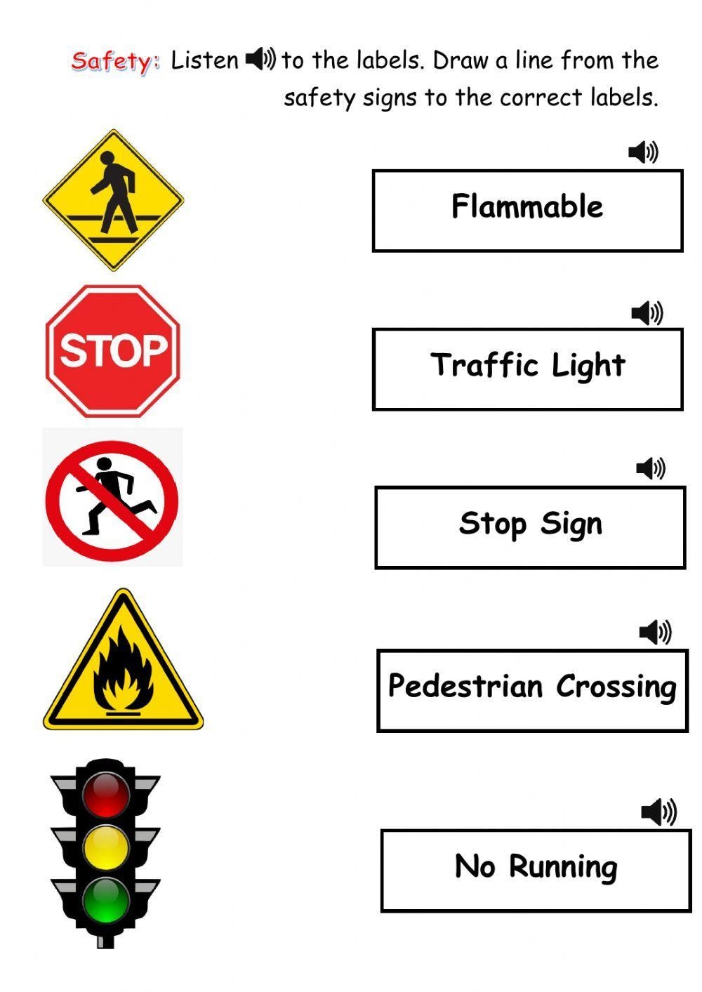 Safety Signs Free Interactive Worksheets 176055