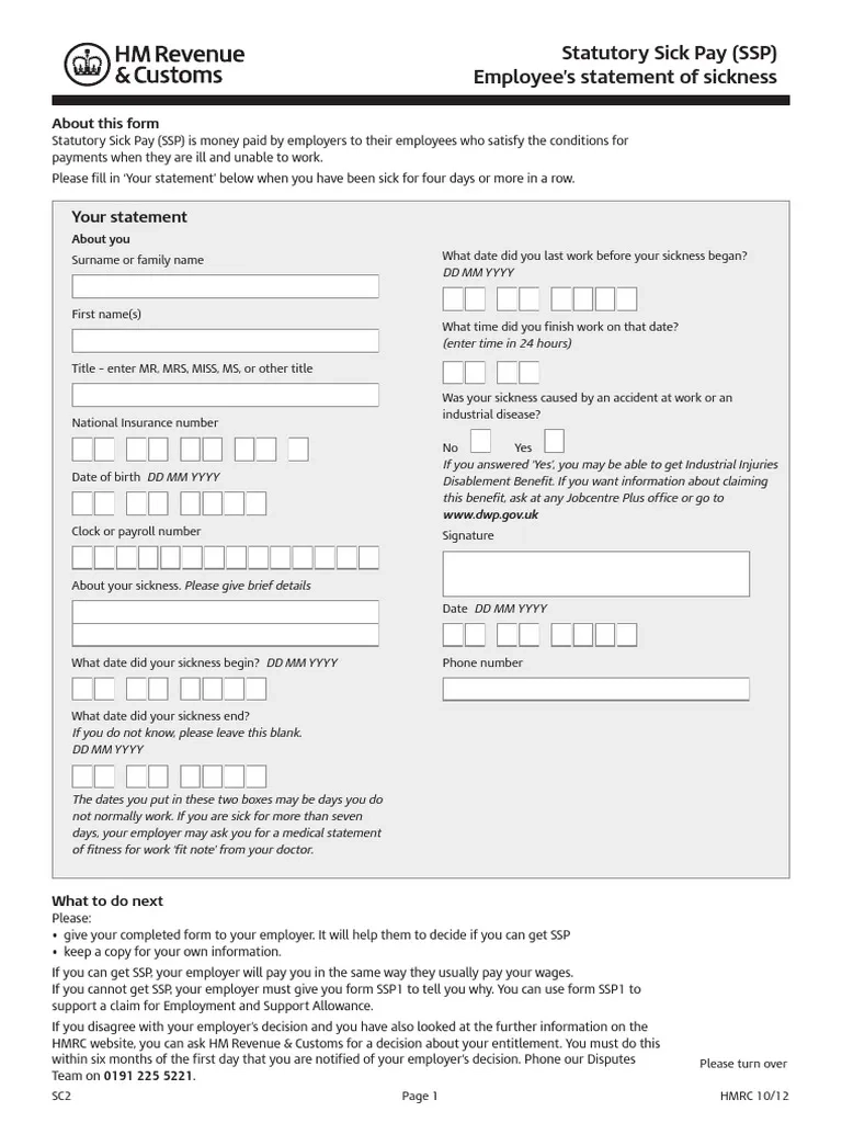 SC 2 PDF Sick Leave Employment