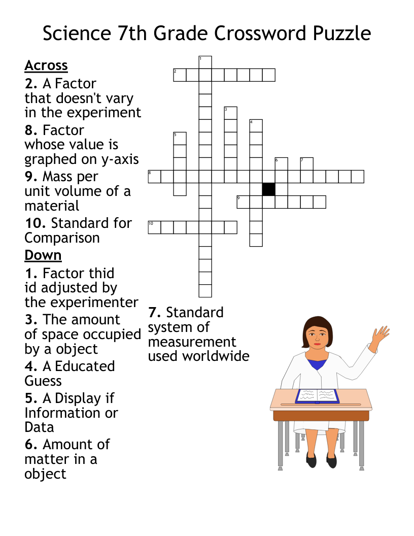 Science Crossword Puzzle WordMint
