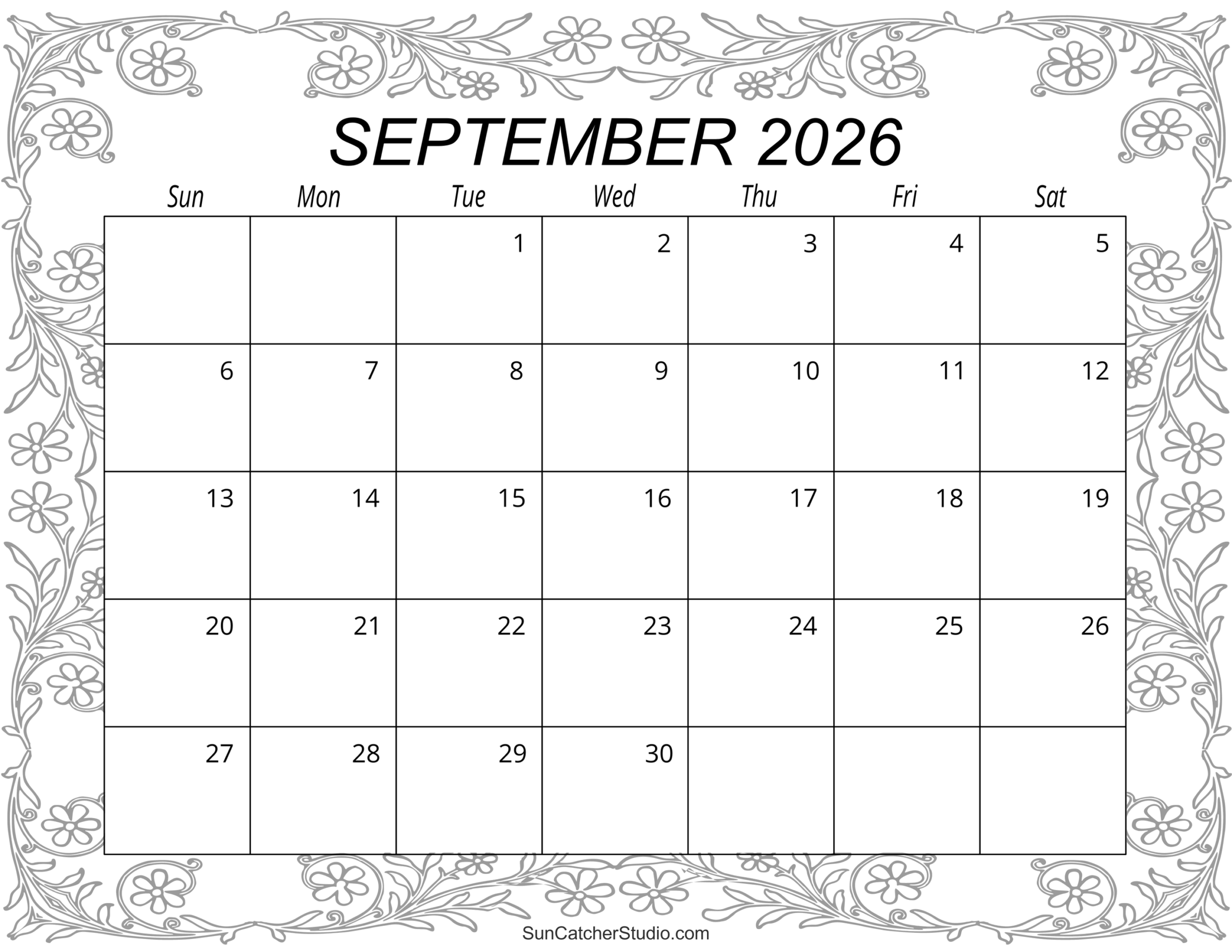 Printable Calendar September 2026