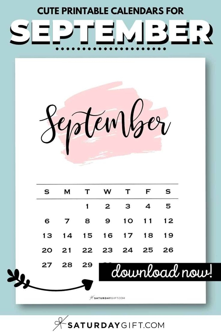 September 2026 Calendars 23 Cute Free Printable PDFs By SaturdayGift