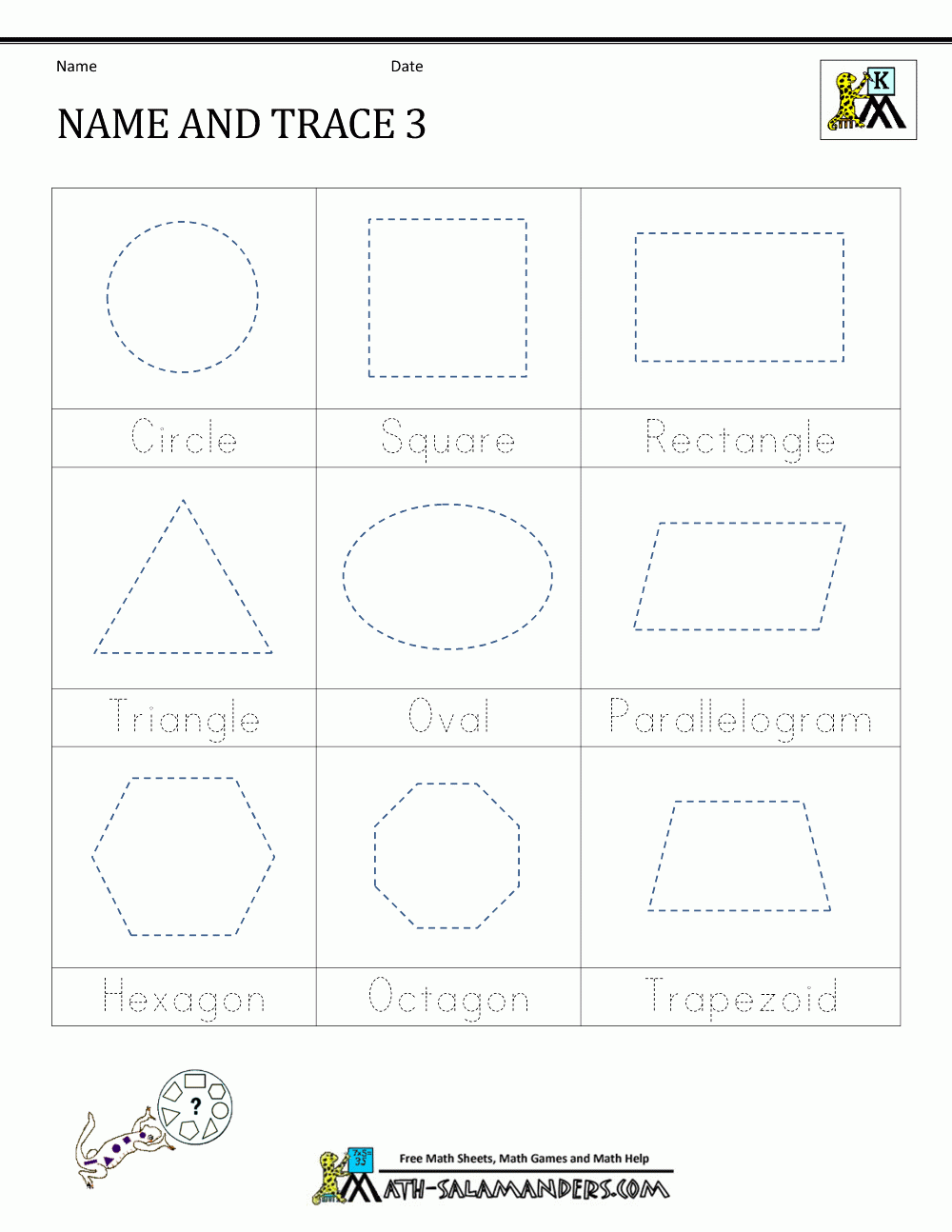 Preschool Free Printable Worksheets Shapes