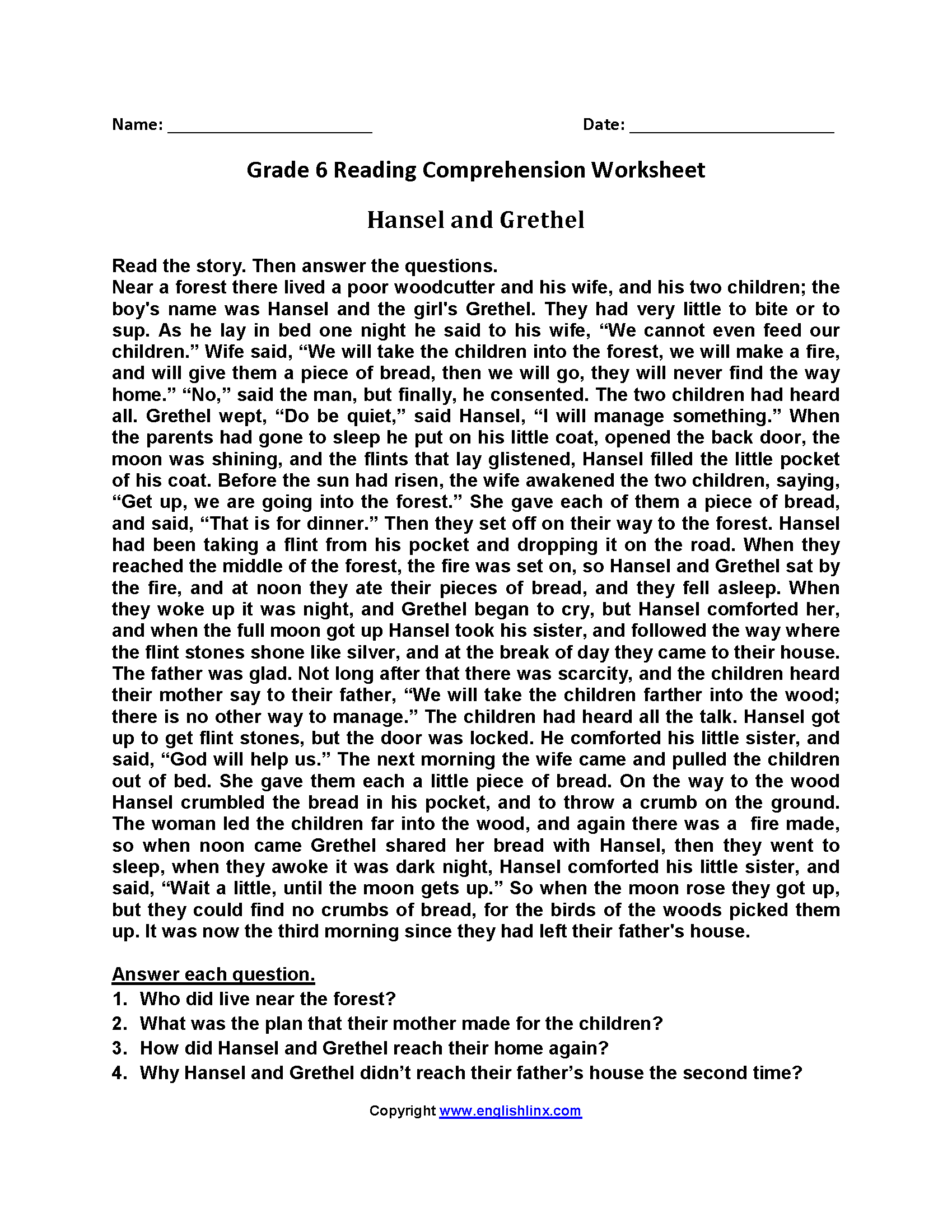 Sixth Grade Reading Worksheets Vocabulary amp Fluency Practice PDF 
