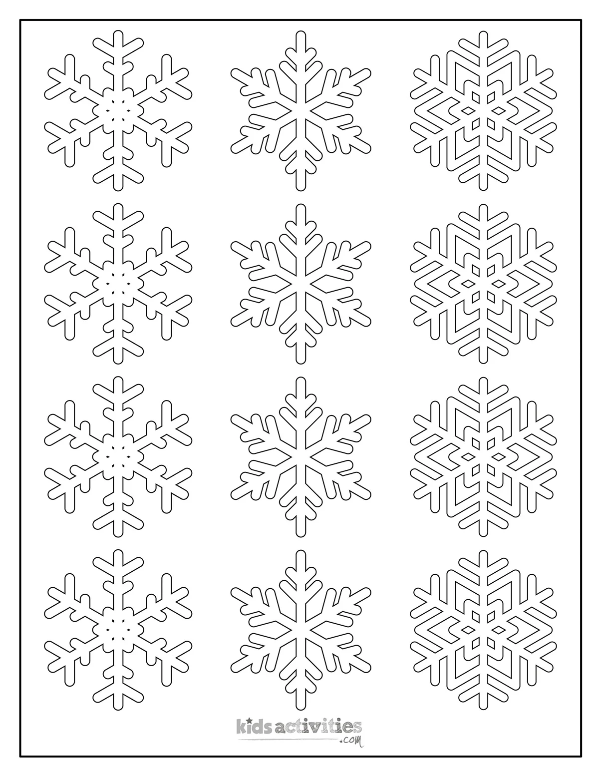 Snowflakes Template Printable