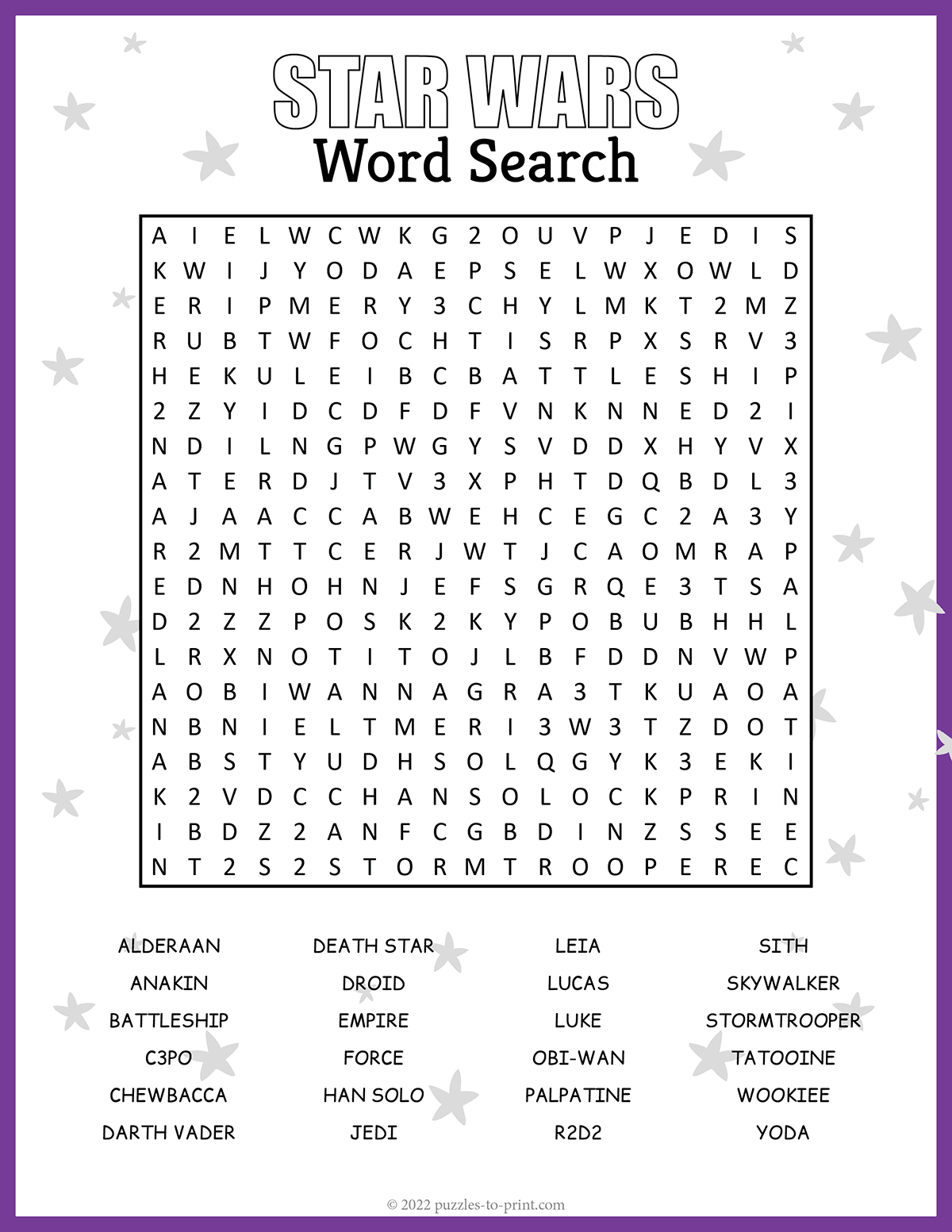 Star Wars Printable Puzzles