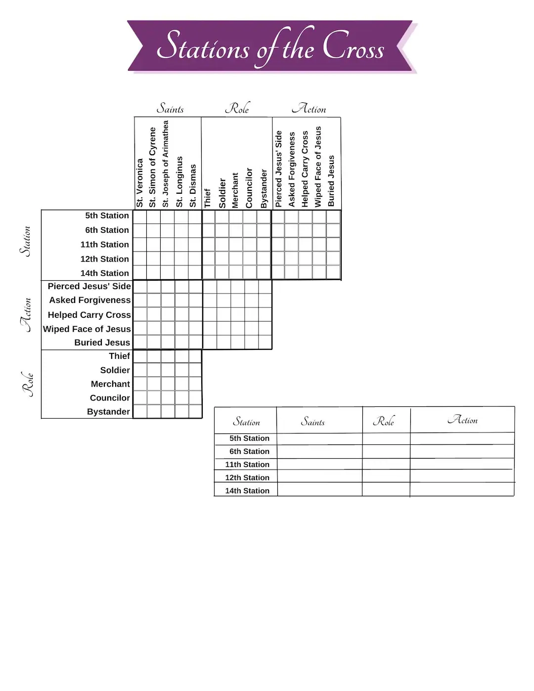 Stations Of The Cross Logic Puzzle Catholic Saints Game instant 