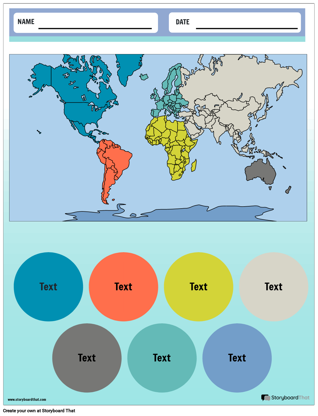 Storyboard That World Geography Worksheet Templates
